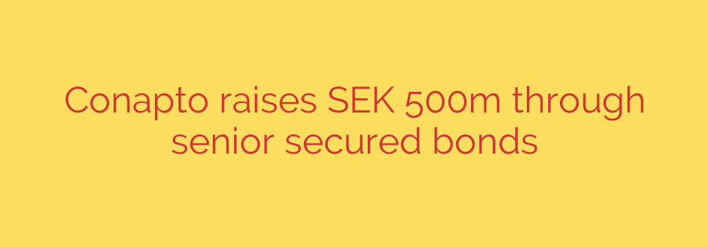Conapto raises SEK 500m through senior secured bonds