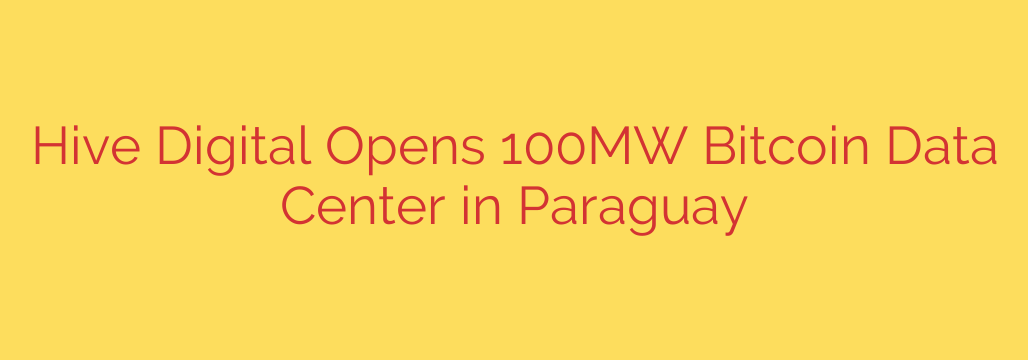 Hive Digital Opens 100MW Bitcoin Data Center in Paraguay