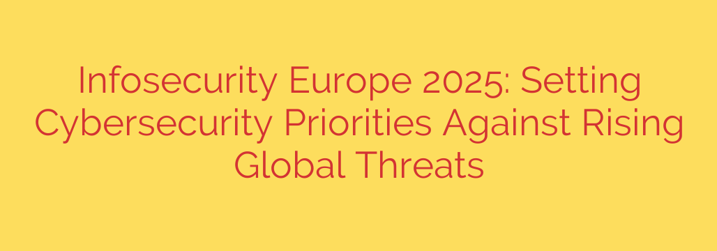 Infosecurity Europe 2025: Setting Cybersecurity Priorities Against Rising Global Threats