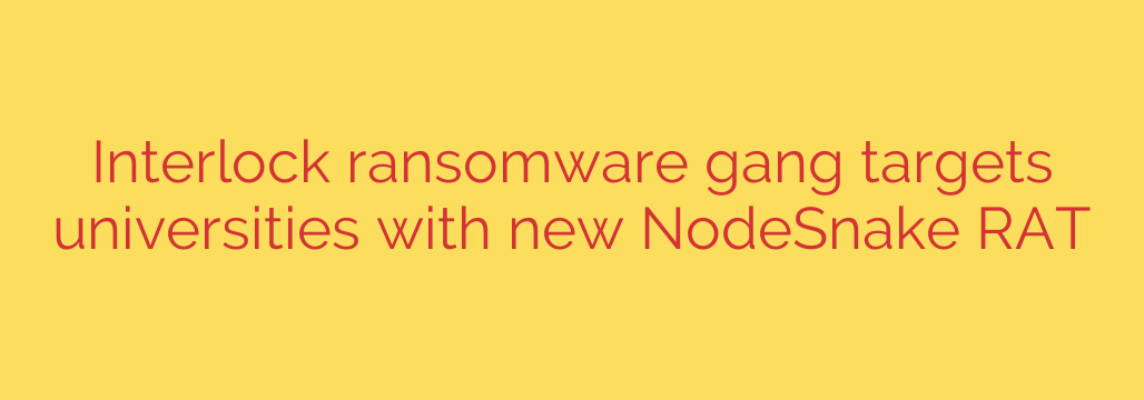 Interlock ransomware gang targets universities with new NodeSnake RAT