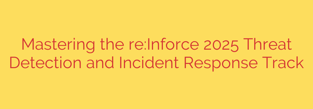 Mastering the re:Inforce 2025 Threat Detection and Incident Response Track
