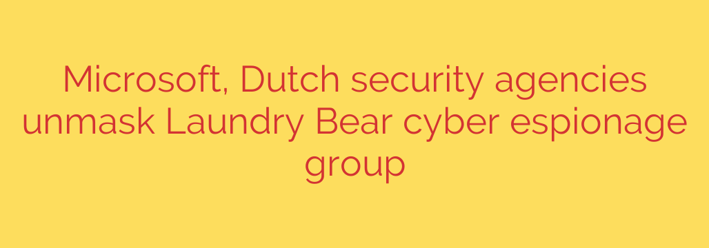 Microsoft, Dutch security agencies unmask Laundry Bear cyber espionage group