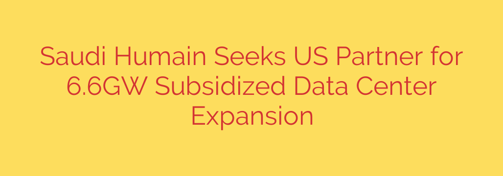 Saudi Humain Seeks US Partner for 6.6GW Subsidized Data Center Expansion