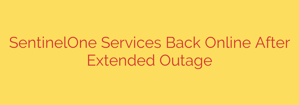 SentinelOne Services Back Online After Extended Outage