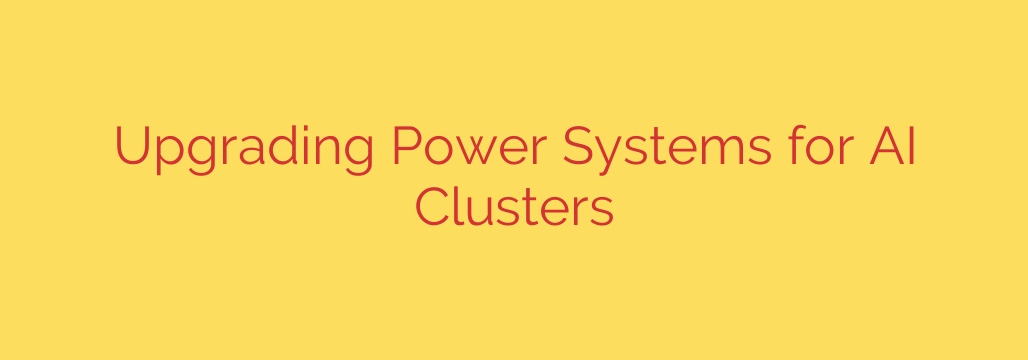 Upgrading Power Systems for AI Clusters
