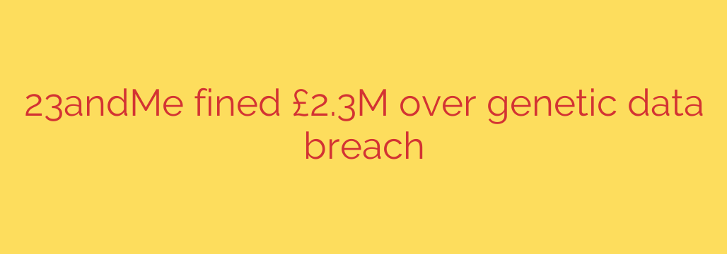 23andMe fined £2.3M over genetic data breach