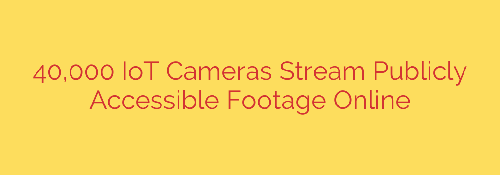 40,000 IoT Cameras Stream Publicly Accessible Footage Online