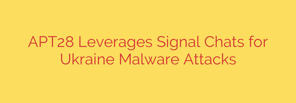 APT28 Leverages Signal Chats for Ukraine Malware Attacks
