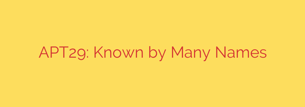 APT29: Known by Many Names