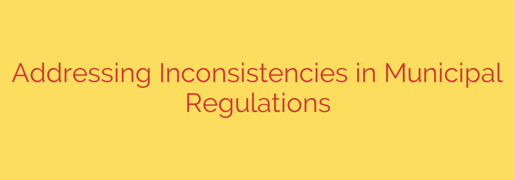 Addressing Inconsistencies in Municipal Regulations