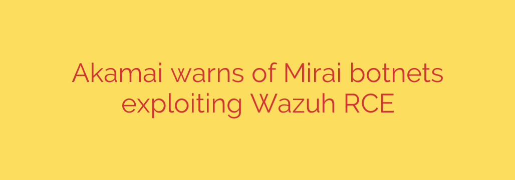 Akamai warns of Mirai botnets exploiting Wazuh RCE