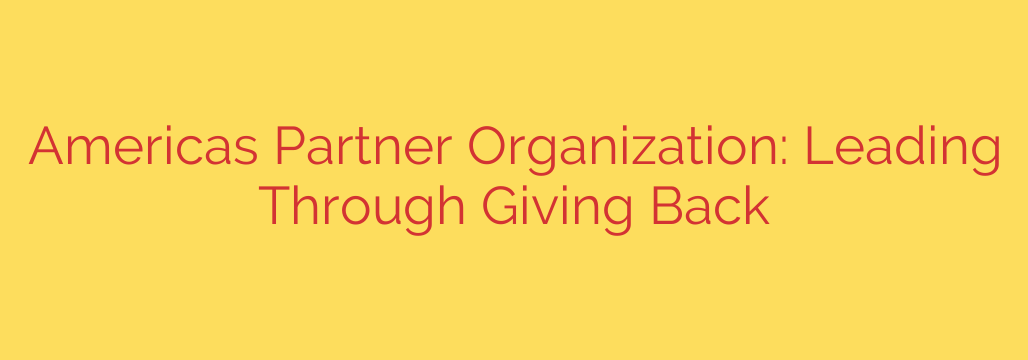 Americas Partner Organization: Leading Through Giving Back
