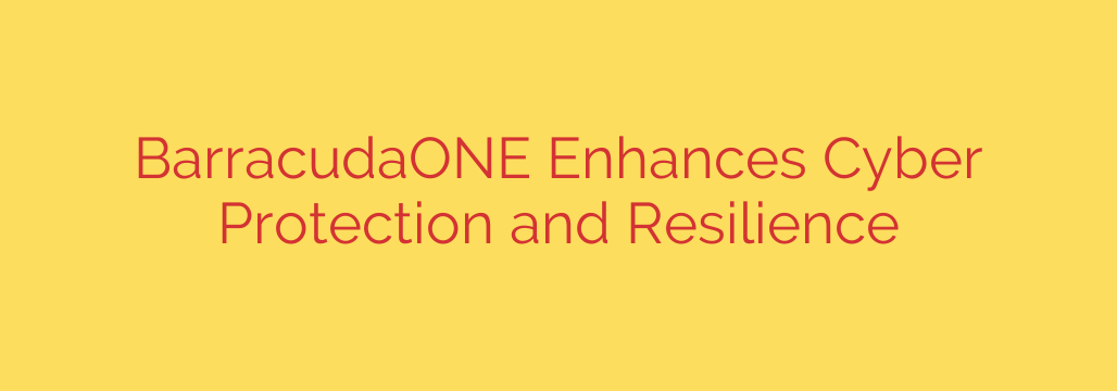 BarracudaONE Enhances Cyber Protection and Resilience