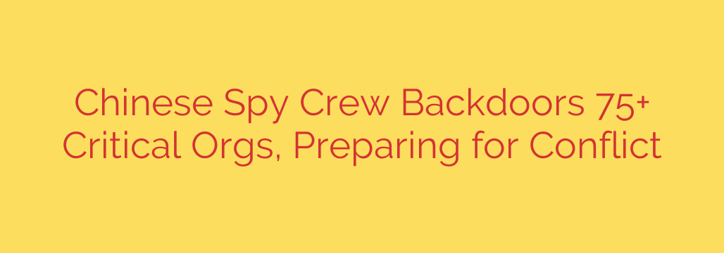 Chinese Spy Crew Backdoors 75+ Critical Orgs, Preparing for Conflict
