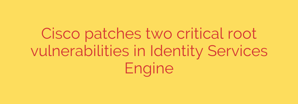 Cisco patches two critical root vulnerabilities in Identity Services Engine