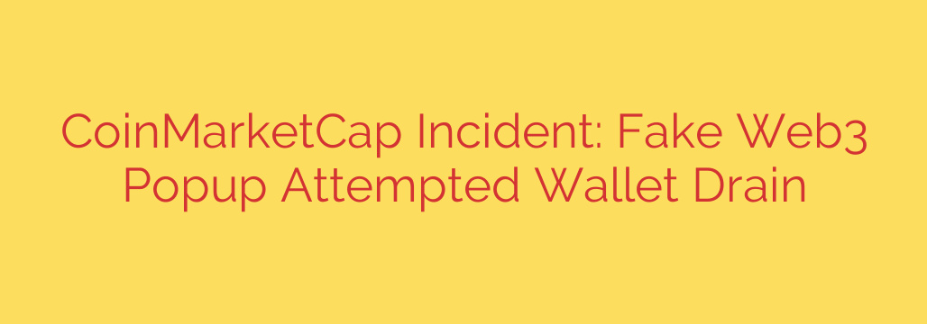 CoinMarketCap Incident: Fake Web3 Popup Attempted Wallet Drain