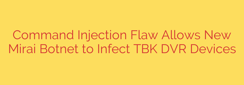 Command Injection Flaw Allows New Mirai Botnet to Infect TBK DVR Devices