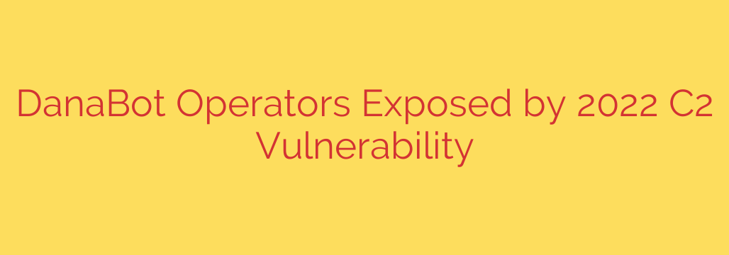 DanaBot Operators Exposed by 2022 C2 Vulnerability