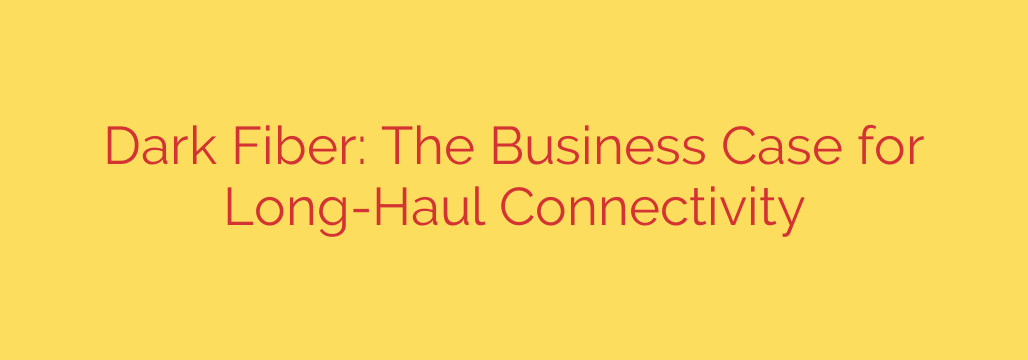 Dark Fiber: The Business Case for Long-Haul Connectivity