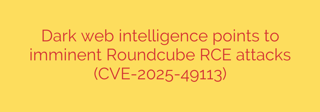 Dark web intelligence points to imminent Roundcube RCE attacks (CVE-2025-49113)
