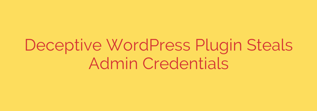 Deceptive WordPress Plugin Steals Admin Credentials