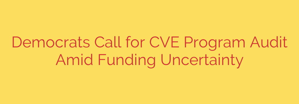 Democrats Call for CVE Program Audit Amid Funding Uncertainty