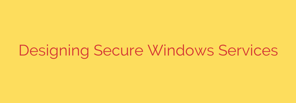 Designing Secure Windows Services