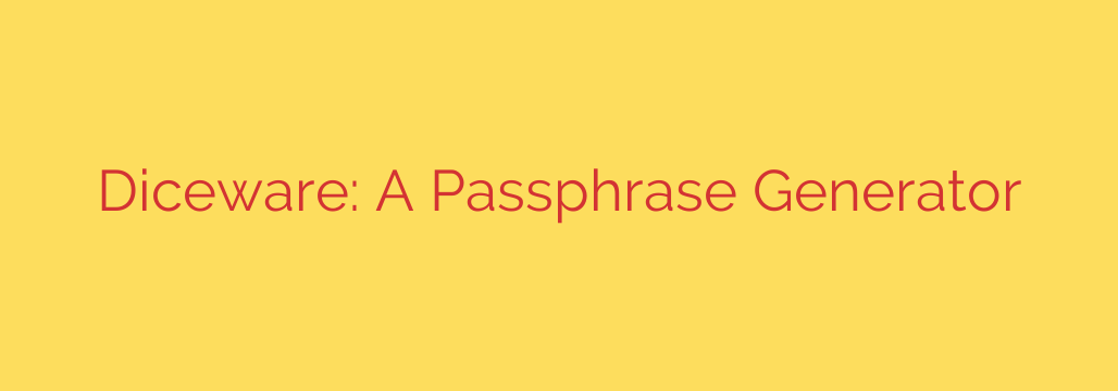 Diceware: A Passphrase Generator