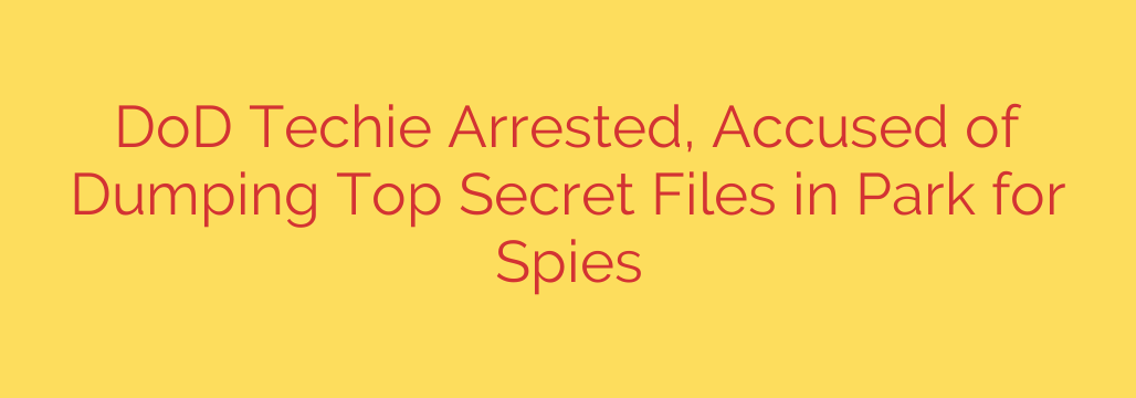 DoD Techie Arrested, Accused of Dumping Top Secret Files in Park for Spies