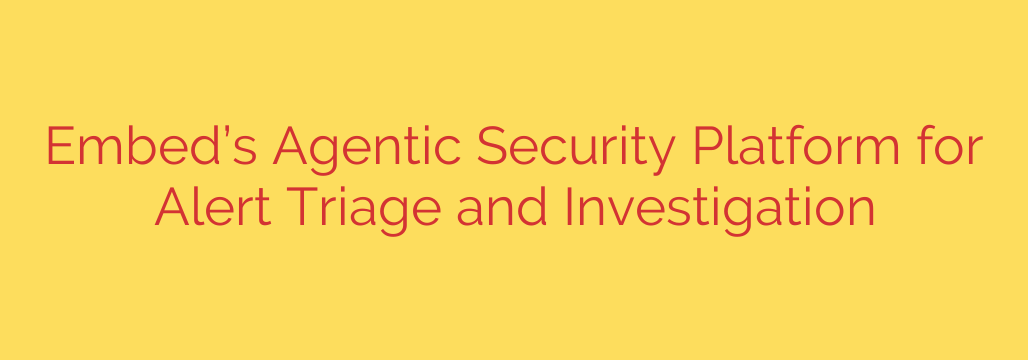 Embed’s Agentic Security Platform for Alert Triage and Investigation
