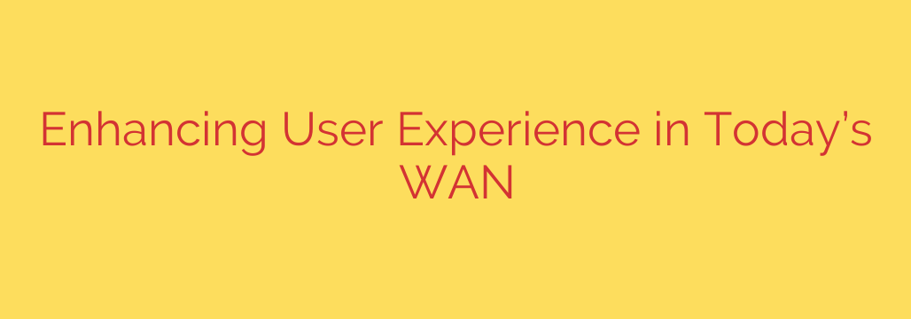 Enhancing User Experience in Today’s WAN