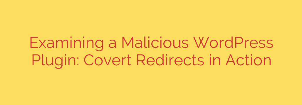 Examining a Malicious WordPress Plugin: Covert Redirects in Action