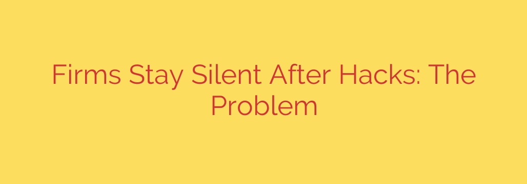 Firms Stay Silent After Hacks: The Problem