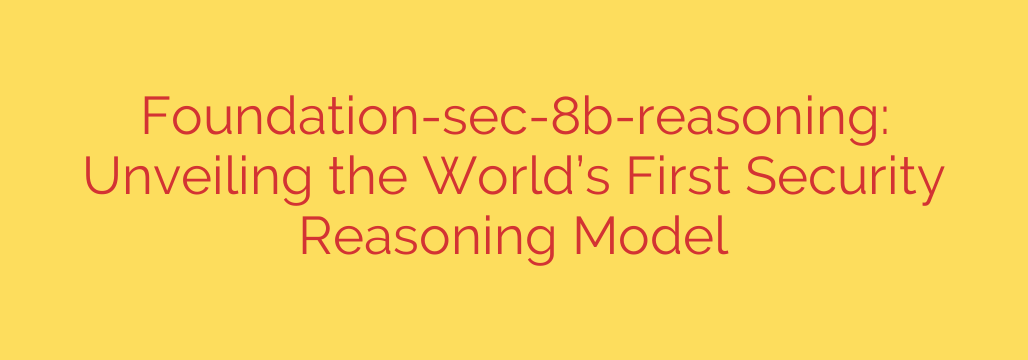 Foundation-sec-8b-reasoning: Unveiling the World’s First Security Reasoning Model