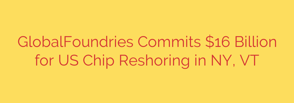 GlobalFoundries Commits $16 Billion for US Chip Reshoring in NY, VT