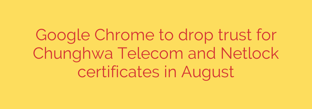 Google Chrome to drop trust for Chunghwa Telecom and Netlock certificates in August