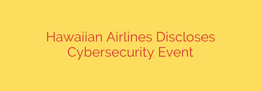 Hawaiian Airlines Discloses Cybersecurity Event