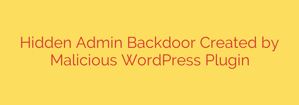 Hidden Admin Backdoor Created by Malicious WordPress Plugin