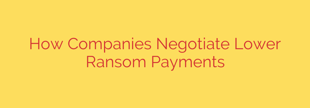 How Companies Negotiate Lower Ransom Payments