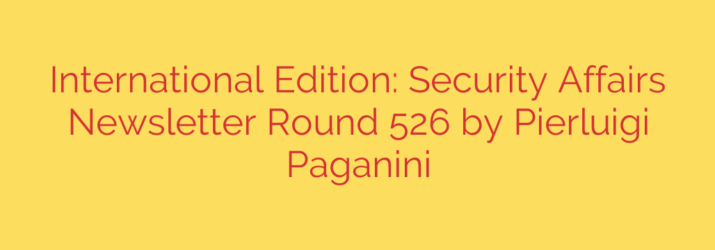 International Edition: Security Affairs Newsletter Round 526 by Pierluigi Paganini