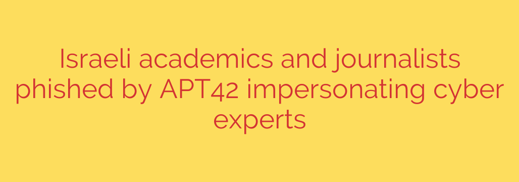 Israeli academics and journalists phished by APT42 impersonating cyber experts