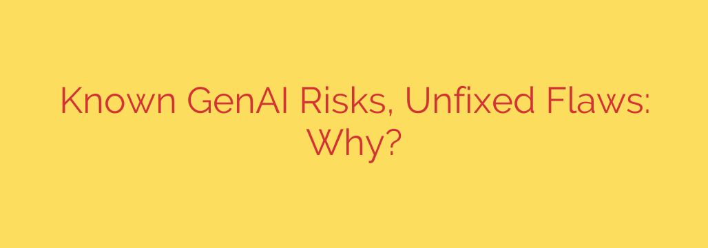 Known GenAI Risks, Unfixed Flaws: Why?