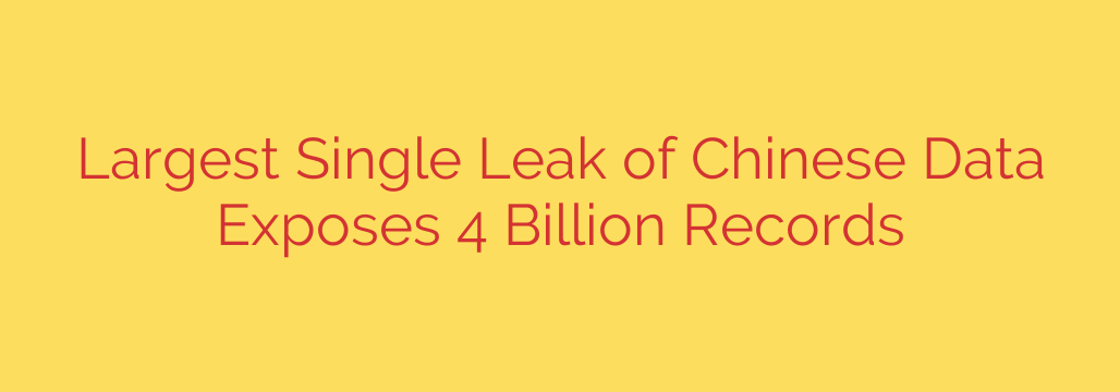 Largest Single Leak of Chinese Data Exposes 4 Billion Records