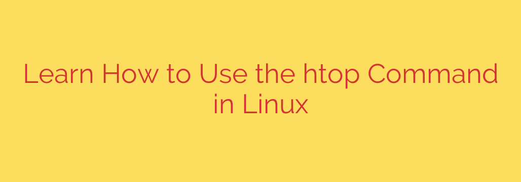 Learn How to Use the htop Command in Linux