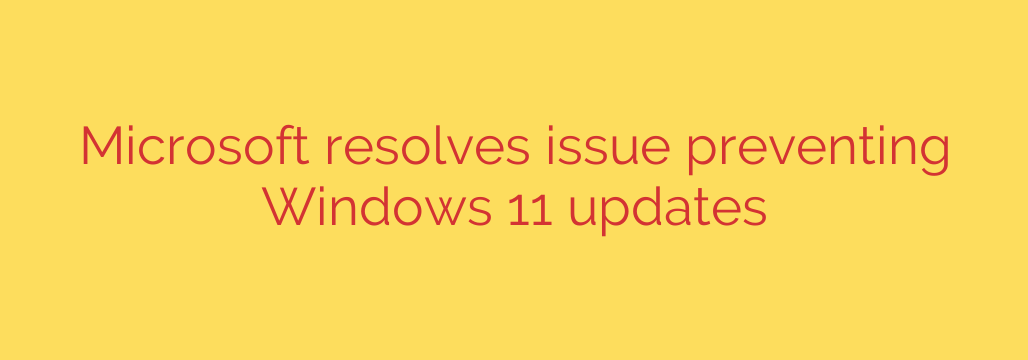 Microsoft resolves issue preventing Windows 11 updates
