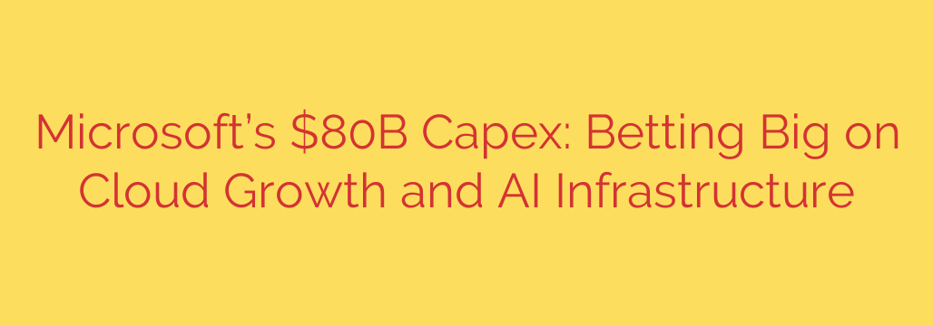 Microsoft’s $80B Capex: Betting Big on Cloud Growth and AI Infrastructure
