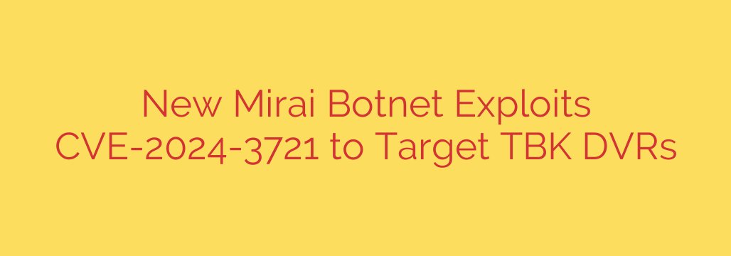 New Mirai Botnet Exploits CVE-2024-3721 to Target TBK DVRs