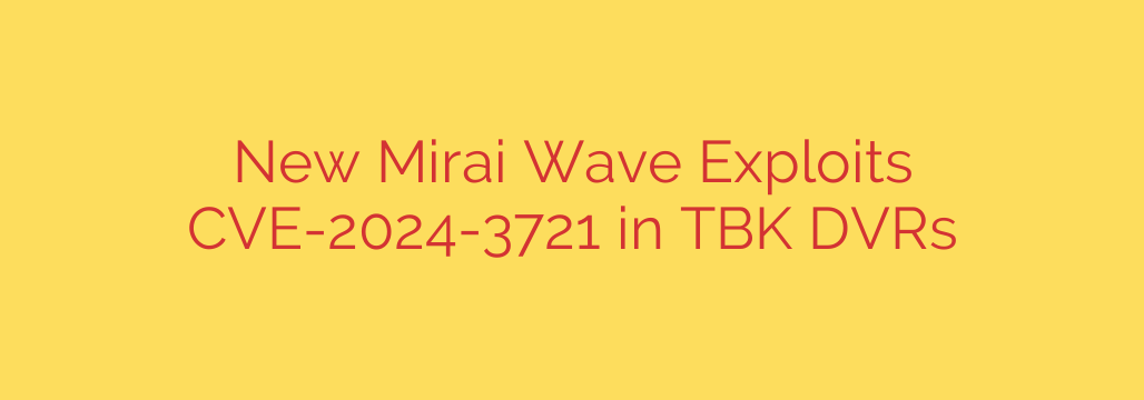 New Mirai Wave Exploits CVE-2024-3721 in TBK DVRs