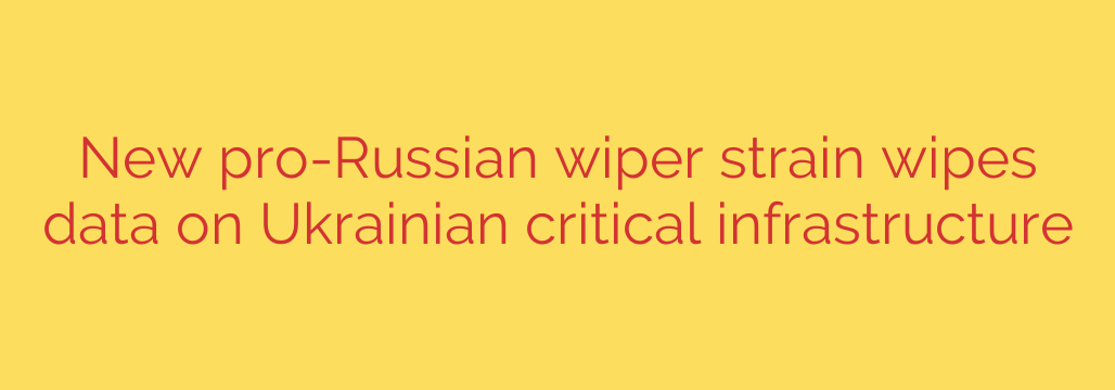 New pro-Russian wiper strain wipes data on Ukrainian critical infrastructure