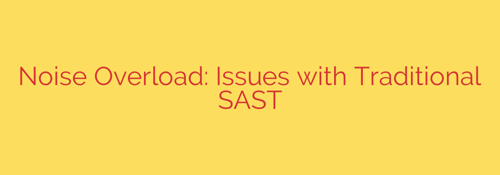 Noise Overload: Issues with Traditional SAST